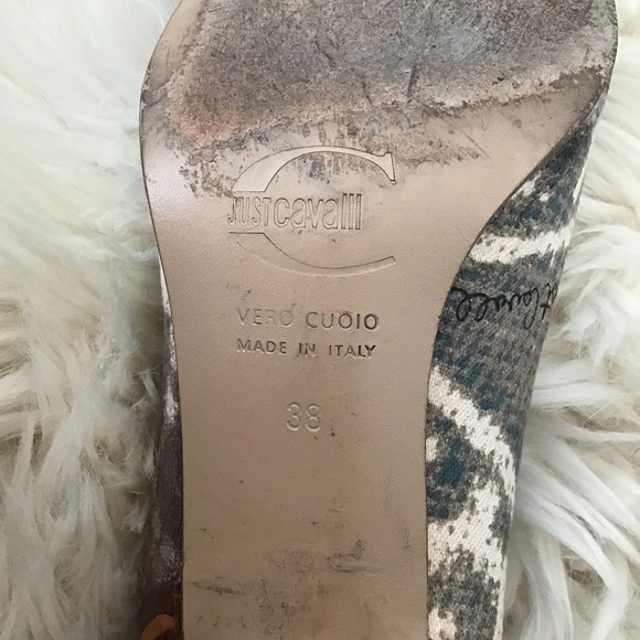 Roberto Cavalli kitten heel 38 jeans pattern - Picture 8 of 10